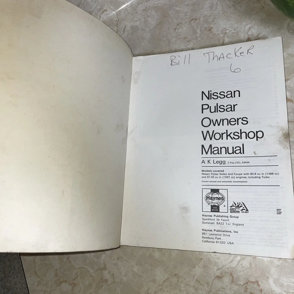 Haynes Repair Manual Nissan Pulsar‎ 1983 - 1985 All Models